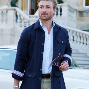 Wool Safari Jacket - Navy