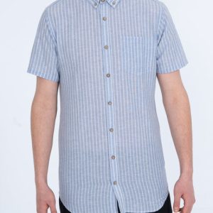 2t Tall Short Sleeve Linen Blend Shirt (sky)