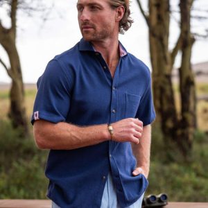 Navy Air Weave Shirt - Short Sleeve