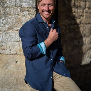 The Kikapu Shirt – Navy Basketweave Knit