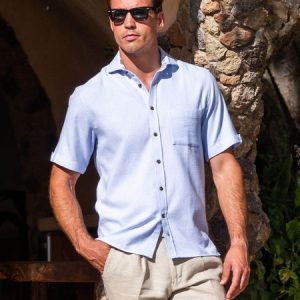 Blue Air Weave Shirt - Short Sleeve