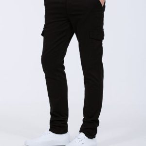 Essentalls Ray Tall Slim Fit Cargo Trousers (black)