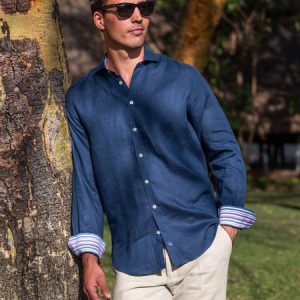 Deep Navy Linen Shirt