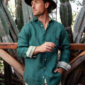Forest Green Linen Shirt