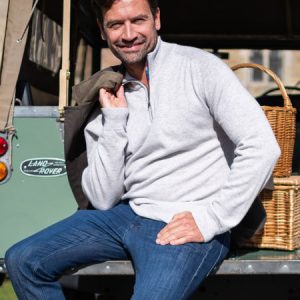 The Jivu Grey Quarter Zip Jumper - Wool & Cashmere