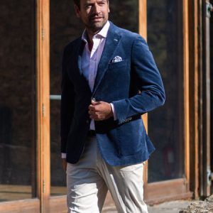 Navy Blue Corduroy Blazer