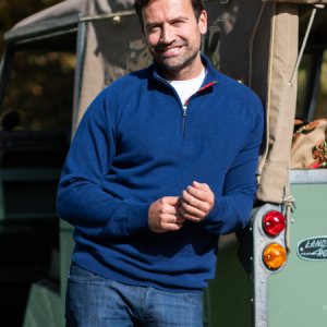 The Mara Navy Quarter Zip Jumper - Wool & Cashmere