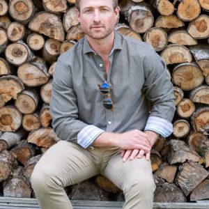 Olive Cotton-Cashmere Shirt