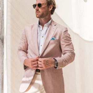 Dusty Pink Blazer - Linen, Wool & Silk