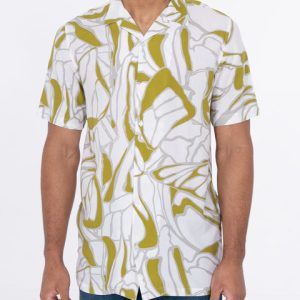 2t Tall Short Sleeve Revere Shirt (white/green)