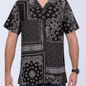 2t Dustin Short Sleeve Tall Revere Shirt (black scarf)