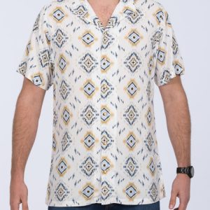 2t Dustin Short Sleeve Tall Revere Shirt (white aztec)