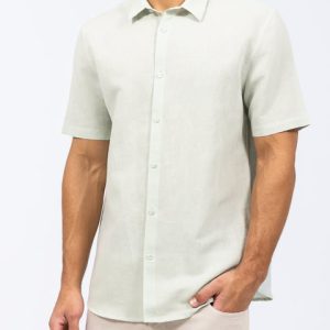 2t Tall Short Sleeve Linen Blend Shirt (sage)