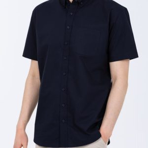 2t Tall Short Sleeve Oxford Regular Fit Shirt (navy)