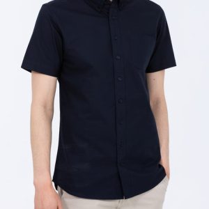 2t Tall Short Sleeve Oxford Slim Fit Shirt (navy)