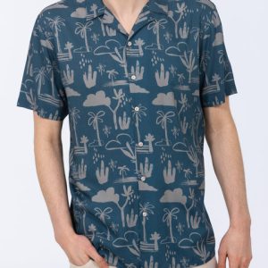 2t Rhodes Tall Short Sleeve Printed Shirt (blue pattern)