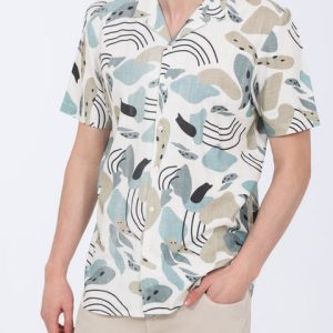 2t Rhodes Tall Revere Collar Shirt (white pattern)