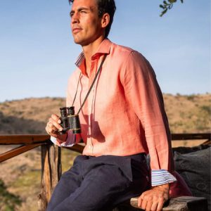Salmon Pink Linen Shirt