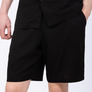 2t Tall Will Linen Blend Pull On Shorts (black)