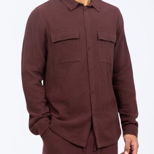 2t Tall Darius Long Sleeve Shirt (burgundy)