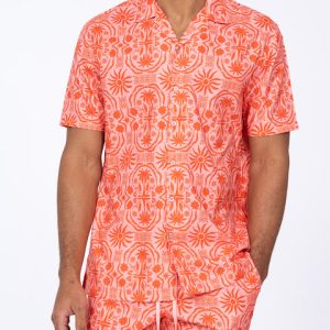 2t Ziggy Tall Revere Collar Shirt (pink pattern)