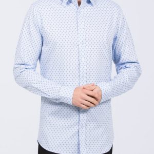2t Slim Fit Extra Tall Formal Shirt (navy ditsy spot)