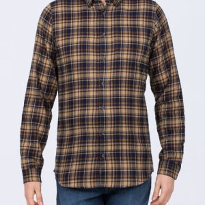 2t Extra Tall Slim Fit Long Sleeve Shirt (camel check)