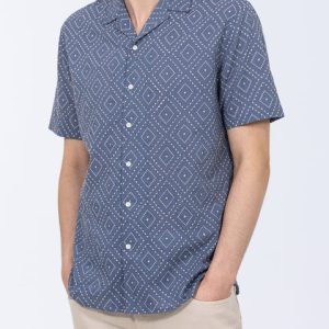 2t Daryn Tall Embroidered Jacquard Shirt (blue)