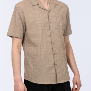 2t Daryn Tall Embroidered Jacquard Shirt (khaki)