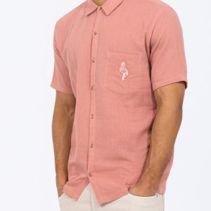 2t Grayson Tall Short Sleeve Embroidered Shirt (pink)