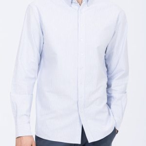 2t Leo Slim Fit Tall Oxford Shirt (blue stripe)