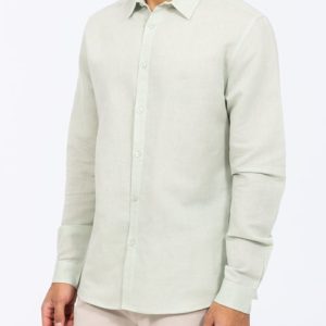 2t Tall Long Sleeve Linen Blend Shirt (sage)