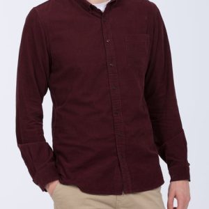 2t Nash Tall Slim Fit Cord Oxford Shirt (burgundy)