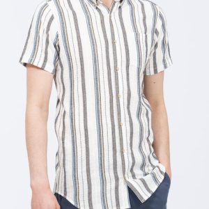 2t Tall Short Sleeve Shirt (ecru stripe)