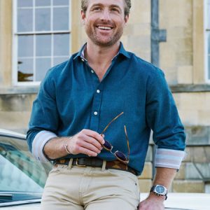 Teal Cotton-Merino Shirt