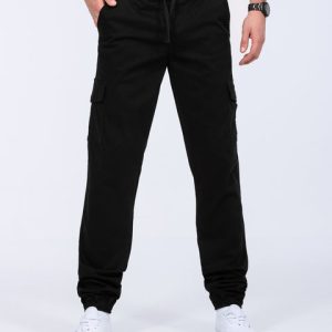 2t Fabio Regular Fit Tall Stretch Cargo Trousers (black)