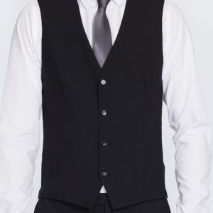 Skopes Regular Fit Wool Tall Waistcoat (black)