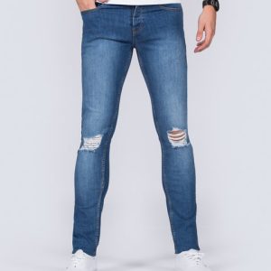 2t Connor Skinny Fit Ripped Jeans (stonewash)