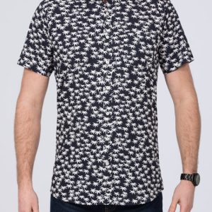 2t Slim Fit Tall Short Sleeve Shirt (navy palm)