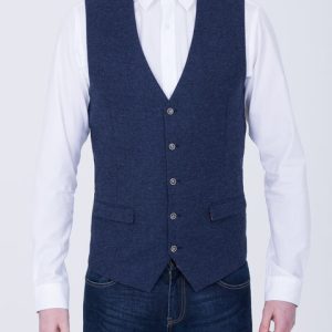 Skopes Slim Fit Tall Jude Waistcoat (navy herringbone)