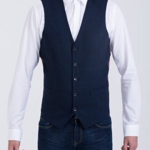 Skopes Ruthin Slim Fit Tall Waistcoat (navy tweed)